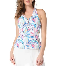 Beach House Nina V-Neck Ruffle Trim Tankini Swim Top