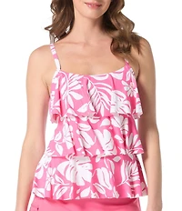 Beach House Paloma Paradise Jane Ruffle Tiered Scoop Neck Tankini Swim Top