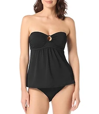 Beach House Pique Solids Isabella Front Ring Underwire Bandeau Tankini Swim Top