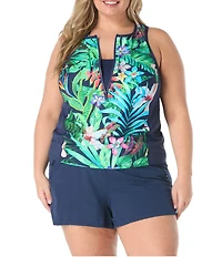 Beach House Plus Size Paloma Beach Solids April Stretch Woven Swim Short