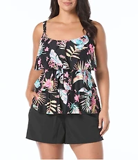 Beach House Plus Size Paloma Beach Solids April Stretch Woven Swim Short