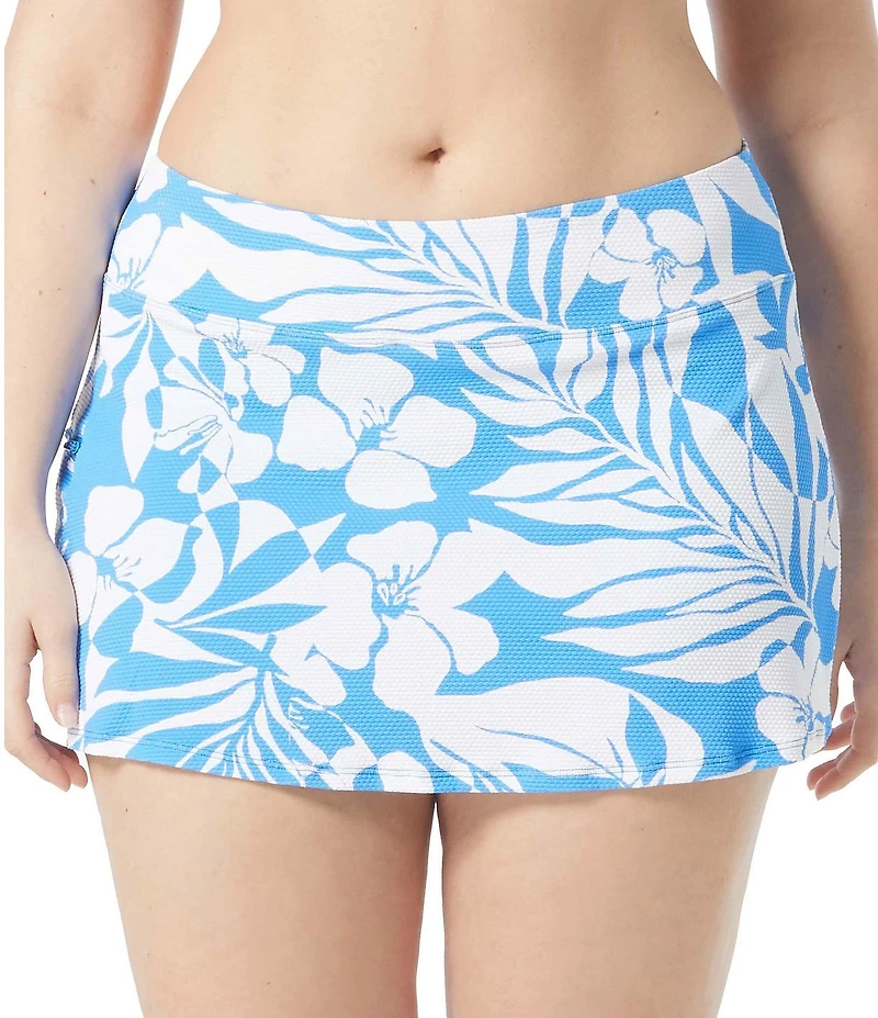 Beach House Plus Size Aloha Spirit Pique Texture Emma Skirted Swim Bottom