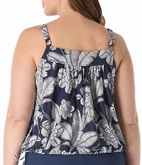 Beach House Plus Size Coastal Bloom Audrey Blouson Tankini Swim Top