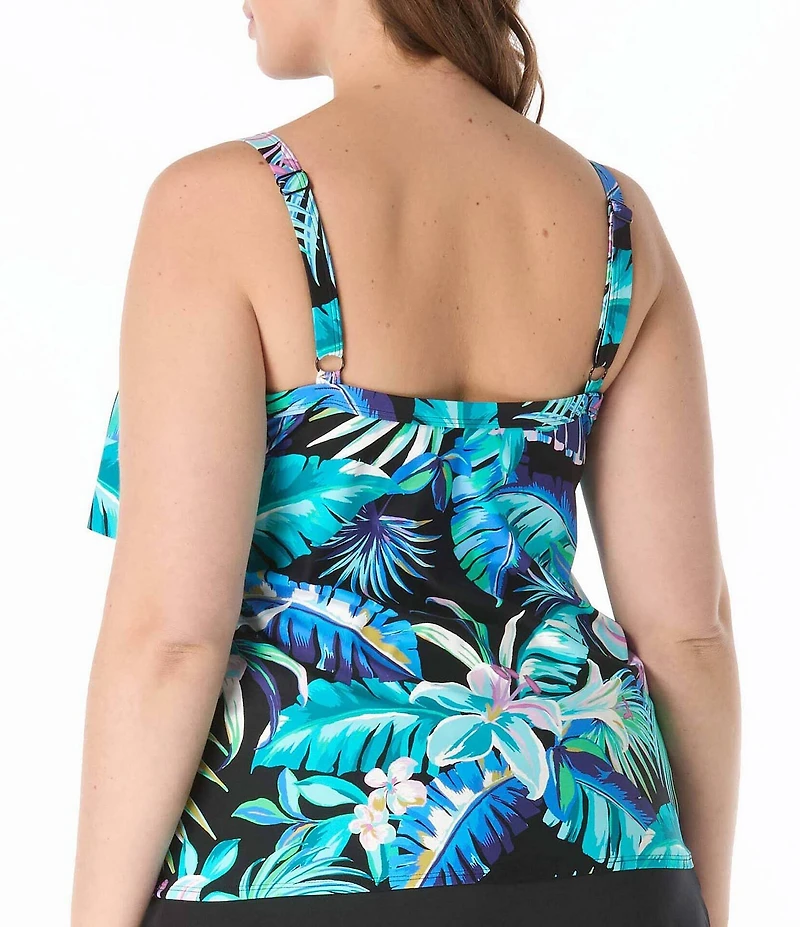 Beach House Plus Size Island Rhythm Jane Ruffle Tiered Tankini Swim Top