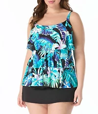 Beach House Plus Size Island Rhythm Jane Ruffle Tiered Tankini Swim Top
