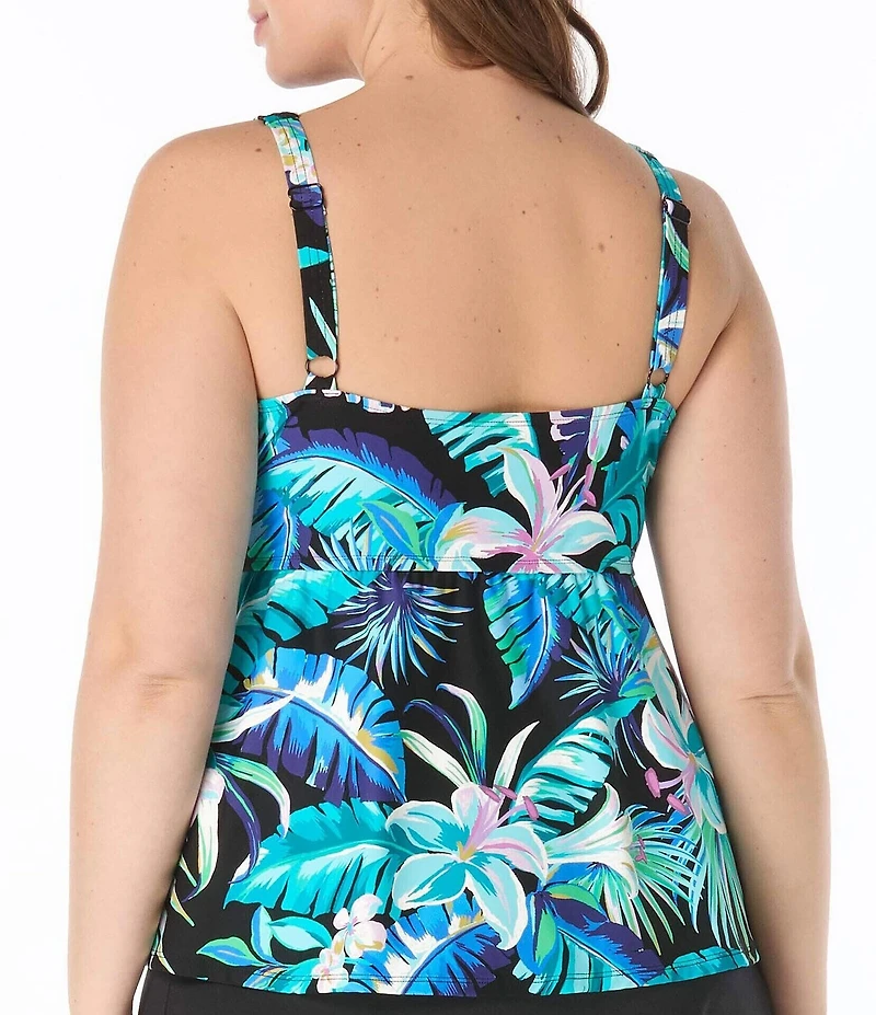 Beach House Plus Size Island Rhythm Willow Twist Front Underwire Tankini Swim Top