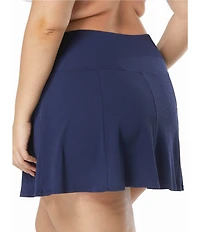 Beach House Plus Size Pique Solid Olivia Princess Seam Swim Skort