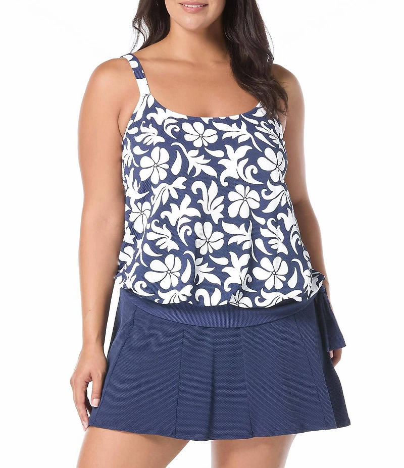 Beach House Plus Size Pique Solid Olivia Princess Seam Swim Skort