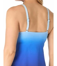 Beach House Sea View Pique Blair Ombre High Neck Tankini Swim Top