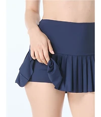 Beach House Solid Stephanie Pleated Swim Skort
