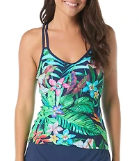 Beach House Tropical Paradise Sports Propel V-Neck Tankini Swim Top