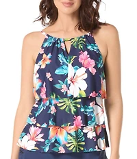 Beach House Vibrant Vacay Jaclyn Tiered Ruffle Tankini Swim Top