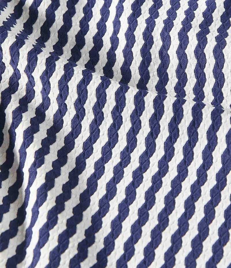 Beach House Yacht Club Stripe Keyhole V-Neck Underwire Tankini Swim Top