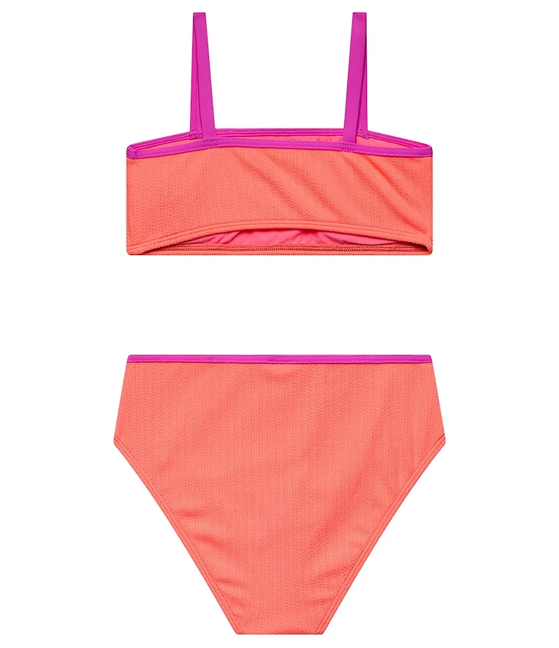Beach Lingo Big Girl Bandeau Bra And High Waist Bottom Tie Pool 2-Piece Swimsuit Set
