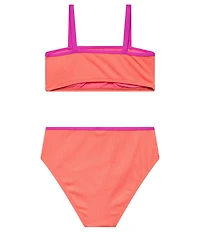 Beach Lingo Big Girl Bandeau Bra And High Waist Bottom Tie Pool 2-Piece Swimsuit Set