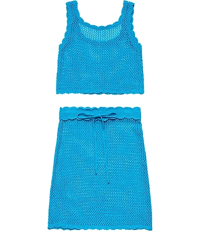 Beach Lingo Big Girl Cover Me In Sunshine Crochet Matching 2 Piece Swimsuit Set