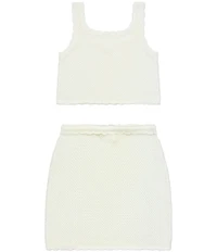 Beach Lingo Big Girls Cover Me In Sunshine Crochet Matching 2 Piece Swimsuit Cover-Up Set