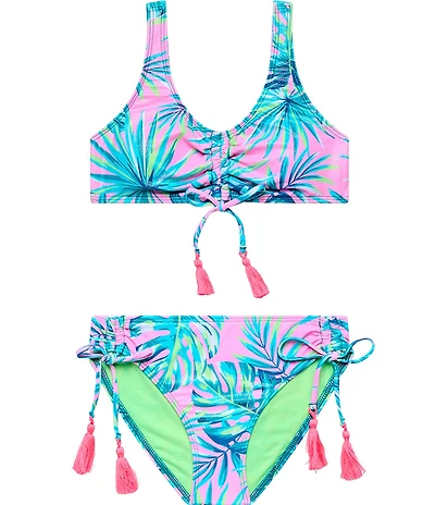 Beach Lingo Big Girl Glisten Foil Print Bralette & Hipster 2-Piece Swimsuit Set