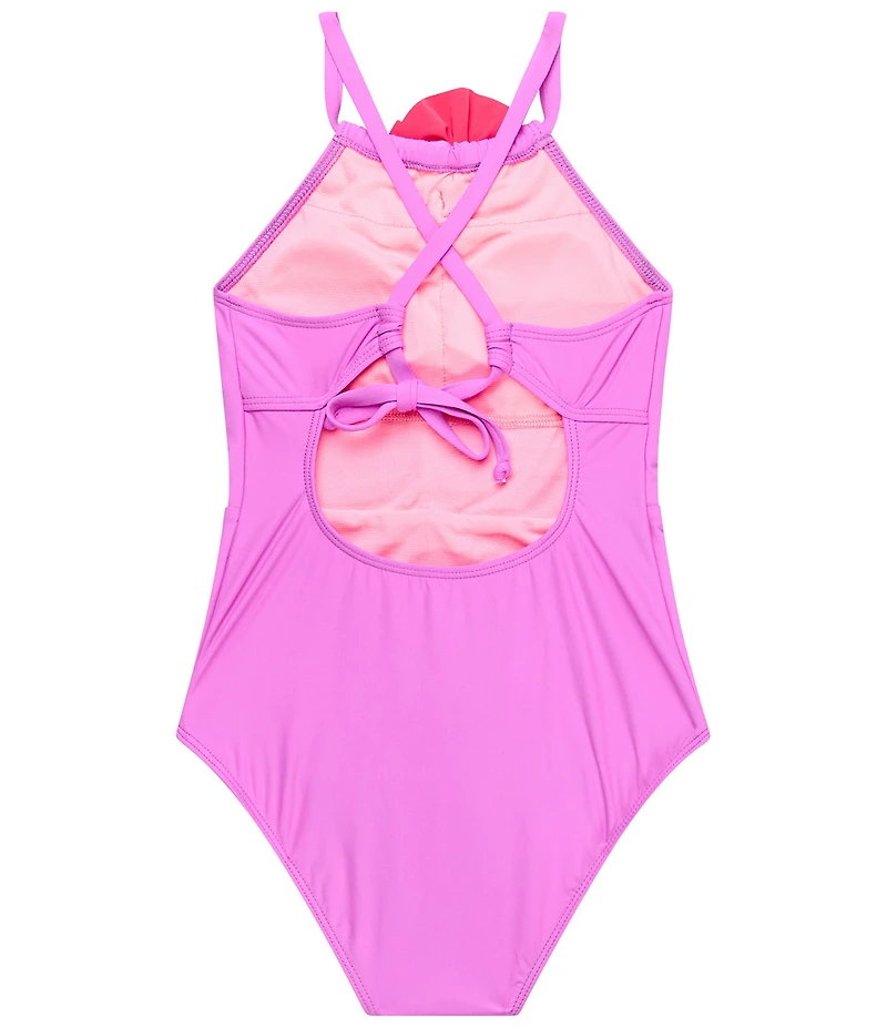Beach Lingo Big Girls Halter Rosette Trend One-Piece Swimsuit