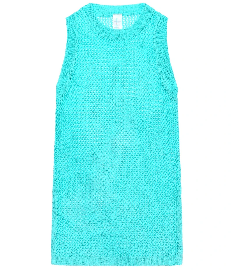 Beach Lingo Big Girls Sleeveless Knit Crocheted Swim Coverup