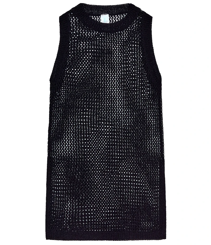 Beach Lingo Big Girls Sleeveless Knit Crocheted Swim Coverup