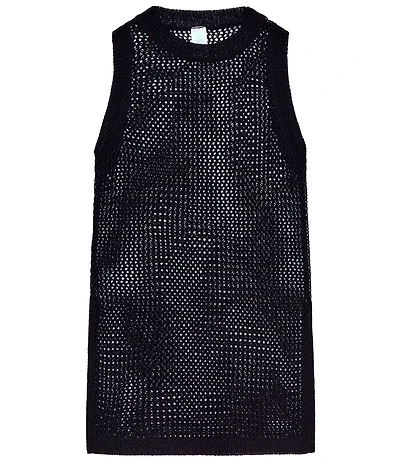 Beach Lingo Big Girls Sleeveless Knit Crocheted Swim Coverup