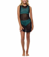 Beach Lingo Big Girls Sleeveless Knit Crocheted Swim Coverup