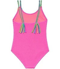 Beach Lingo Big Girls Braided Strap One-Piece Swimsuit