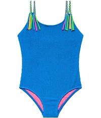 Beach Lingo Big Girls Braided Strap One-Piece Swimsuit