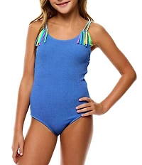 Beach Lingo Big Girls Braided Strap One-Piece Swimsuit