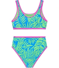 Beach Lingo Big Girls Bralette Crop Hight Waist Bottom Palm Beach Two-Piece Swimsuit