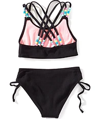Beach Lingo Big Girls Candy Girl Beaded Bralette With Hipster Bottom 2 Piece Set