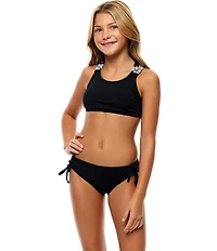 Beach Lingo Big Girls Candy Girl Beaded Bralette With Hipster Bottom 2 Piece Set