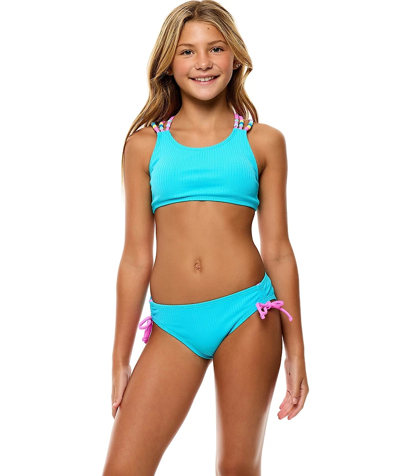 Beach Lingo Big Girls Candy Girl Beaded Bralette With Hipster Bottom 2 Piece Set