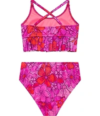 Beach Lingo Big Girls Cross Back Rem, Cup Ruffle Bralette Sweet & Spicy 2-Piece Set