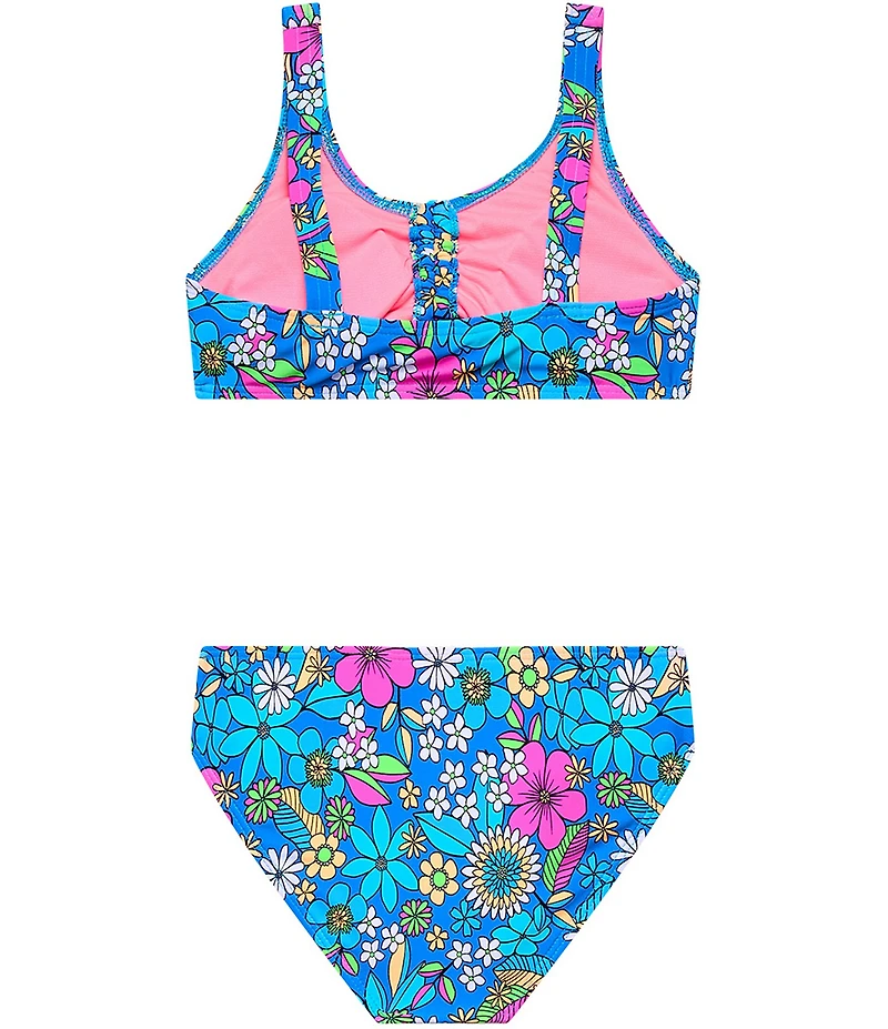 Beach Lingo Big Girls Floral Bikini With Hipster Tassel Electric Ave 2-Piece Swimsuit