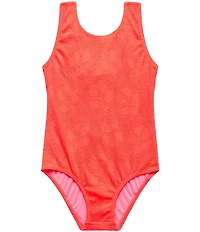 Beach Lingo Big Girls Open Back Hight Neck Tank One-Piece Swimsuit