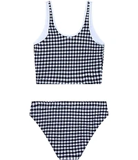 Beach Lingo Big Girls Seersucker Gingham Tankini & Matching Hipster 2-Piece Swimsuit