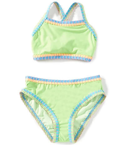 Beach Lingo Big Girls Whipstitch Binding 2-Piece Swimsuit