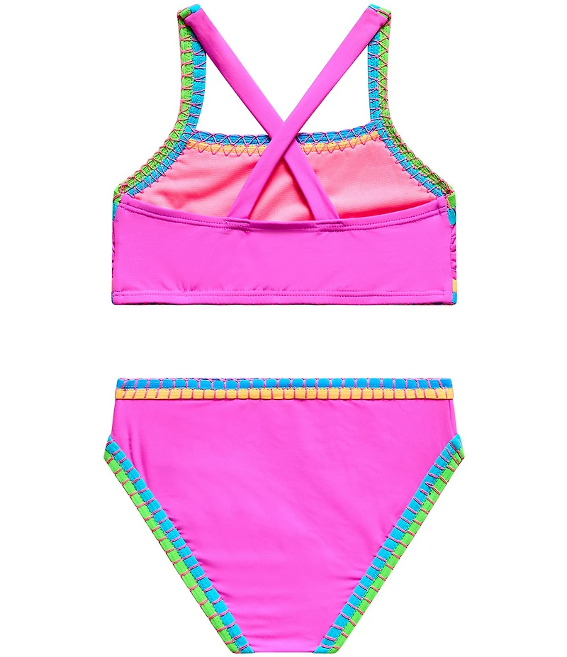 Beach Lingo Big Girls Whipstitch Binding 2-Piece Swimsuit