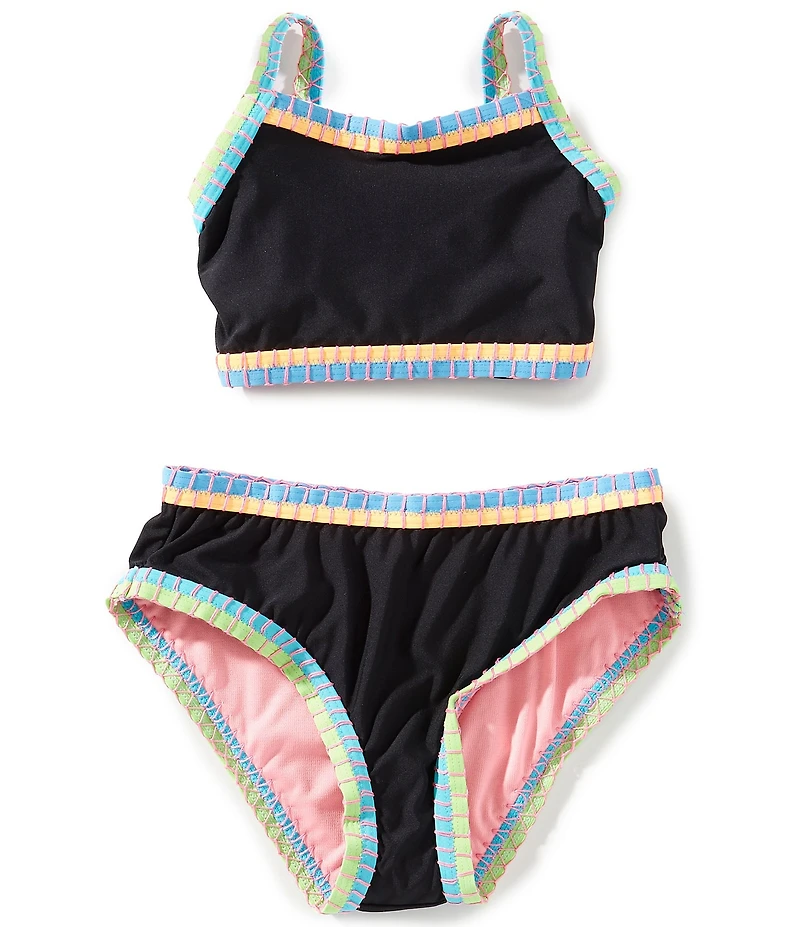 Beach Lingo Big Girls Whipstitch Binding 2-Piece Swimsuit