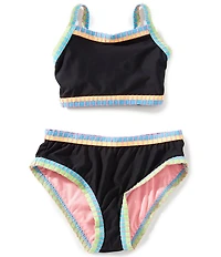 Beach Lingo Big Girls Whipstitch Binding 2-Piece Swimsuit