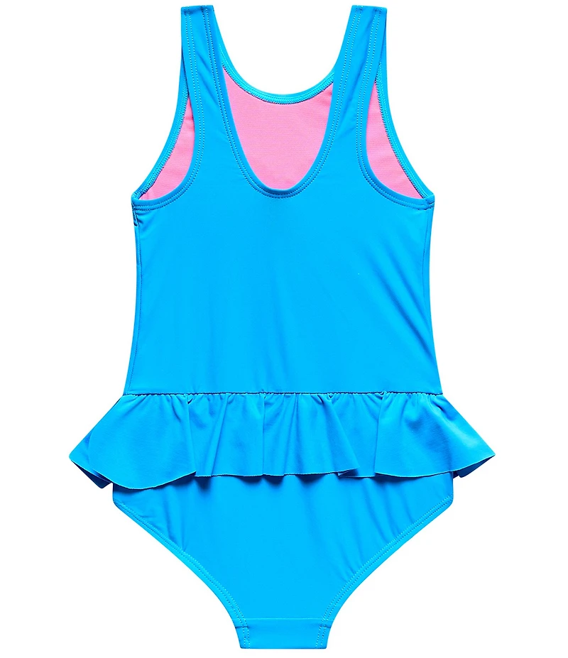 Beach Lingo Chiffon Heart Ruffle Tank One Piece Swimsuit