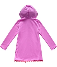 Beach Lingo Little Girl Hoodie Pom Poms Cover Me In Sunshine Coverup Tunic