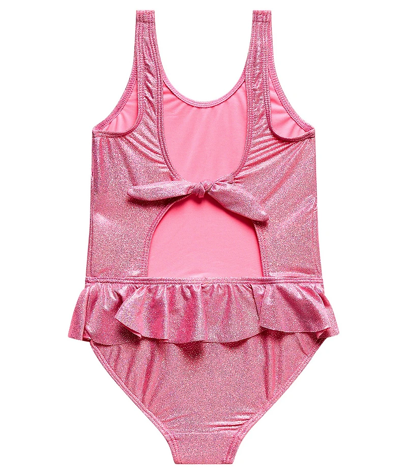 Beach Lingo Little Girl Shine Like A Diamond Ruffle Waist One Piece Swimsuit