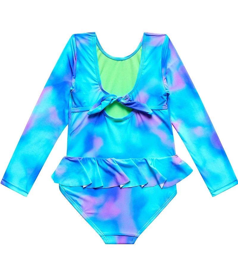 Beach Lingo Little Girls Long Sleeve Muse Rash One-Piece Swimsuit