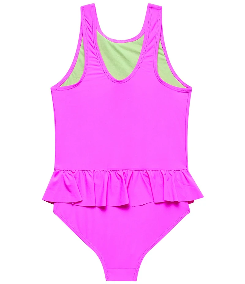 Beach Lingo Little Girls Sleeveless Scoop Neck Ruffle Leg One-Piece Swimsuit