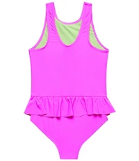 Beach Lingo Little Girls Sleeveless Scoop Neck Ruffle Leg One-Piece Swimsuit
