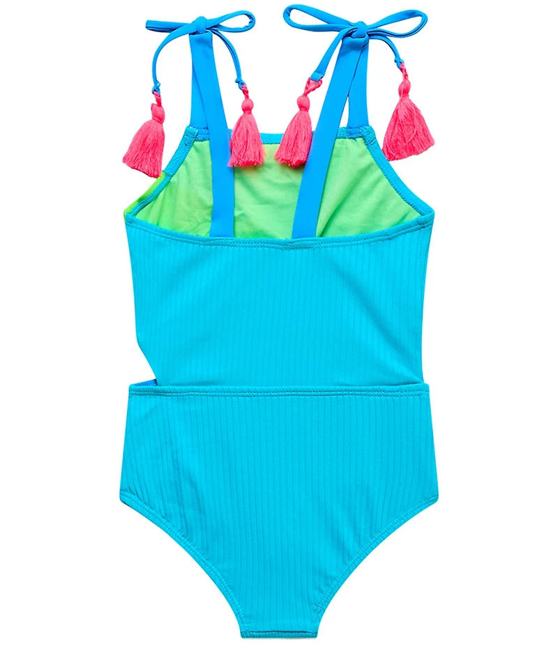 Beach Lingo Little Girls Tie Shoulder Cutout One Piece Swimsuit