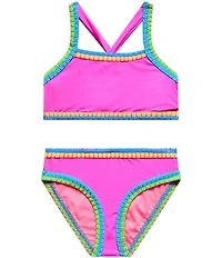 Beach Lingo Little Girls Whipstitch Binding 2-Piece Swimsuit